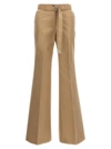 SACAI GABARDINE FLARED PANTS BEIGE