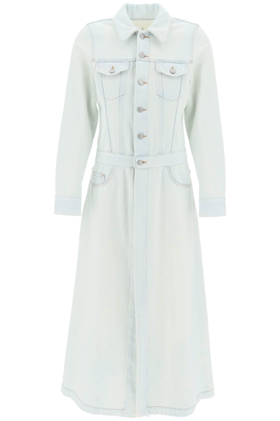 Mm6 Maison Margiela Lightweight Denim Coat In Light Blue