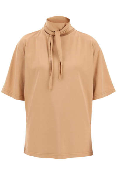 Lemaire Tie-gathered T-shirt In Brown