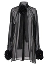 Dolce & Gabbana Rose Chiffon Shirt Shirt And Blouse Black