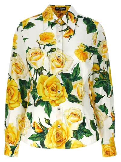 Dolce & Gabbana Rose Gialle Shirt In Multicolour