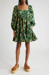 Ulla Johnson Alita Tiger Lily Long Sleeve Cotton Dress In Tigerlily