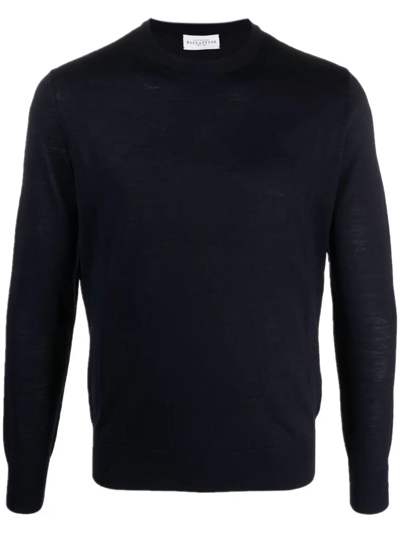 Ballantyne Round Neck Pullover In Blue