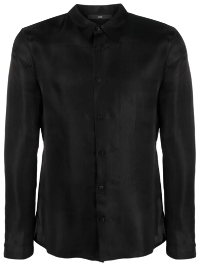 Sapio Black Spread Collar Shirt
