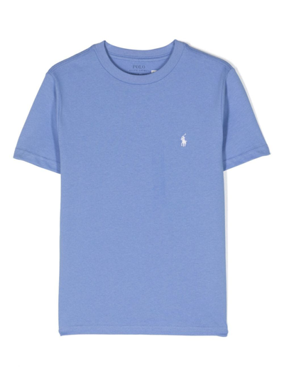 Polo Ralph Lauren Ss Cn Knit Shirts T In Blue