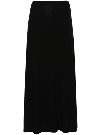 Totême 光滑粘胶纤维平纹针织长款半身裙 In Black