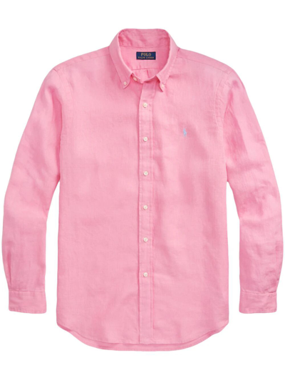 Polo Ralph Lauren Slim Fit Sport Shirt In Pink & Purple