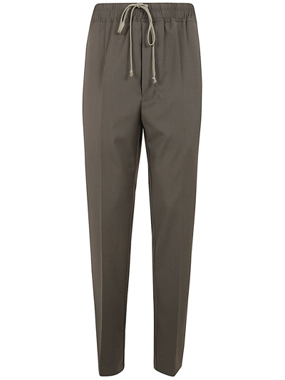 Rick Owens Drawstring Slim Long Trousers Clothing In Grey