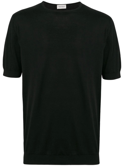John Smedley Belden Slim-fit Knitted Sea Island Cotton T-shirt In Black