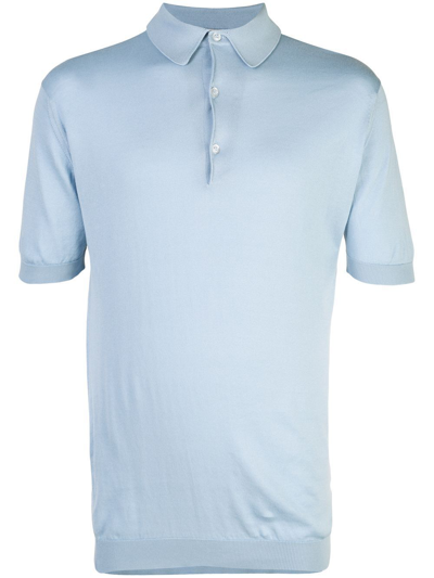 John Smedley Adrian Short Sleeves Shirt In Blue