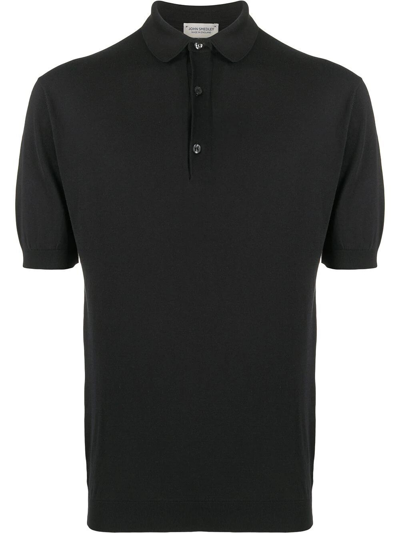 John Smedley Payton Cotton Polo Shirt In Black