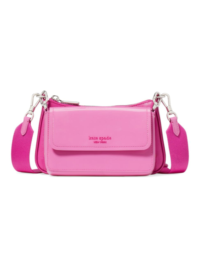 Kate Spade Women's Double Up Patent Saffiano Leather Crossbody Bag In Pink