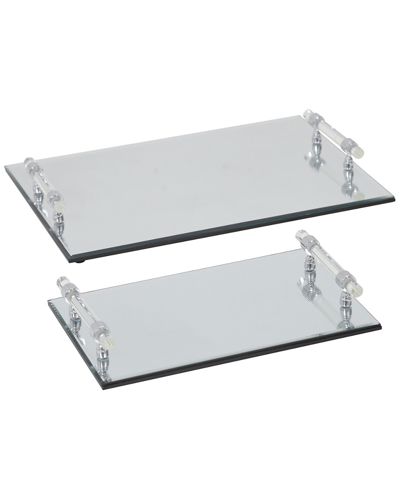 Sagebrook Home Mirrored Tray In Silver
