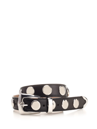 Khaite Studded Leather Belt In Black