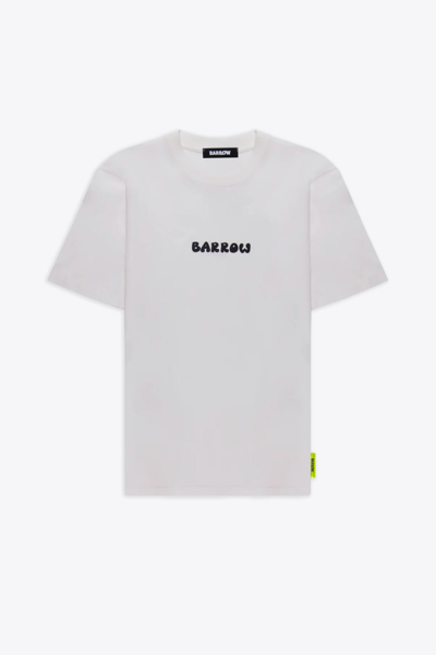 Barrow Jersey T-shirt Unisex White T-shirt With Front Logo And Back Graphic Print In Crema