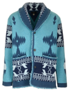 Alanui Jacquard Shawl Collar Fringed Cardigan In Multicolor