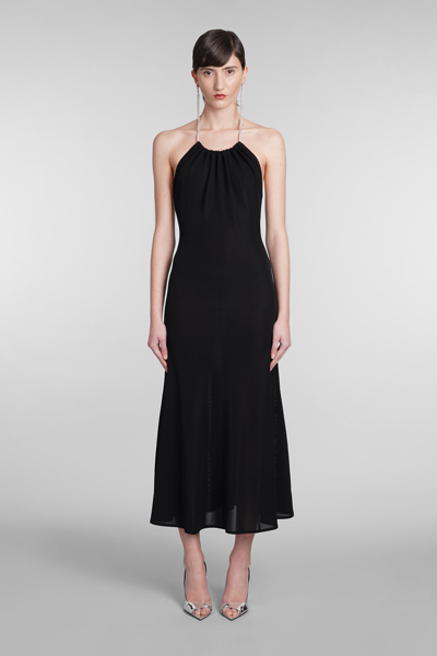 Alexandre Vauthier Viscose Knit Halter Neck Long Dress In Black