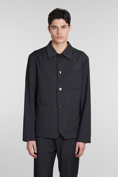 Barena Venezia Cedrone Wool Overshirt In Black