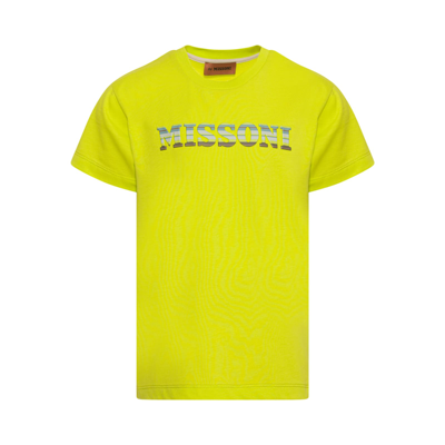 Missoni Kids' T-shirt Con Stampa In Yellow