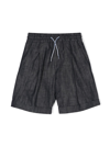 Missoni Logo-detail Chambray Shorts In Blue