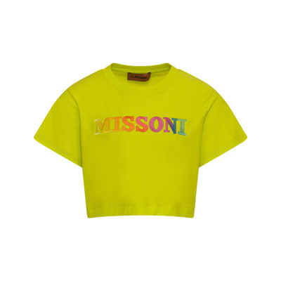 Missoni Kids' T-shirt Con Logo In Green