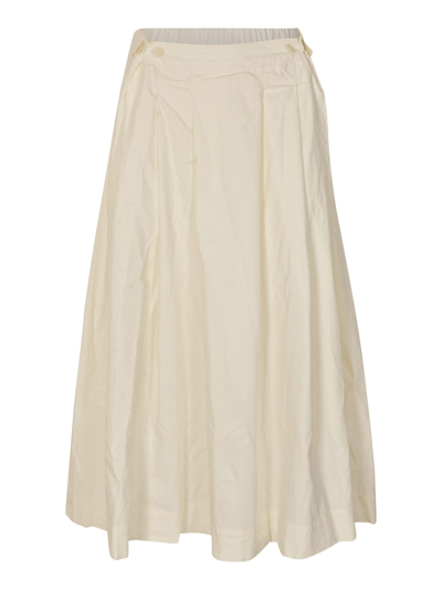 Casey Casey Elastic Waist Flare Skirt In Off White