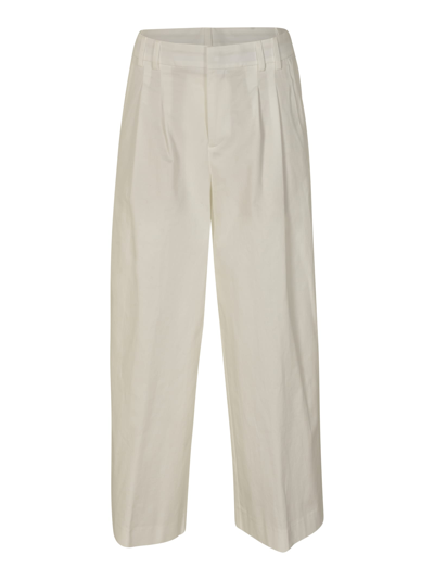 Closed Wide Straight Leg Trousers In Ivory