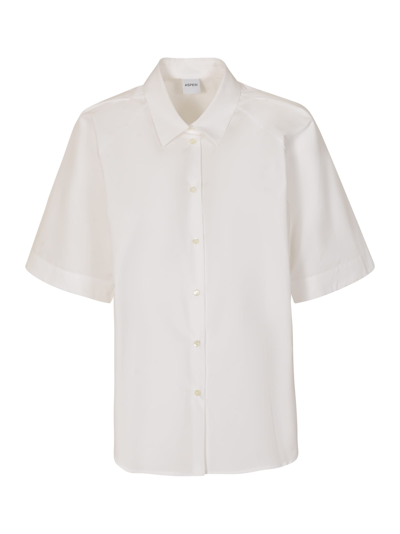 Aspesi Short-sleeved Plain Shirt In White
