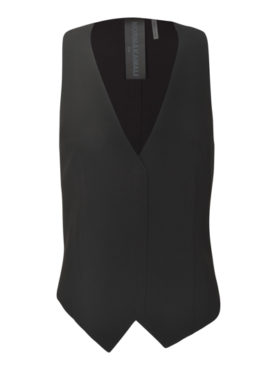 Norma Kamali V-neck Plain Slim Vest In Black