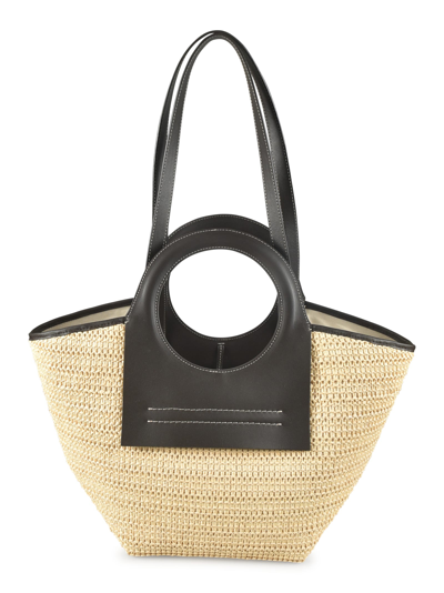 Hereu Cala Raffia Tote In Natural/darn Brown