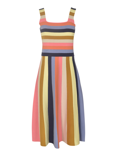 Paul Smith Square-neck Sleeveless Stripe Dress In Multicolor