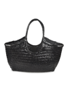 Dragon Diffusion Big Nantucket Woven Leather Basket Bag In Black