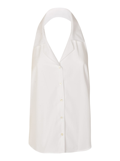 Aspesi Scoop-neck Sleeveless Shirt In White