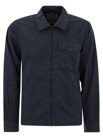 WOOLRICH GARMENT-DYED SHIRT JACKET IN PURE COTTON