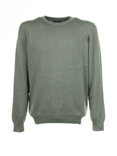 Barbour Green Crew Neck Sweater In Agave Green