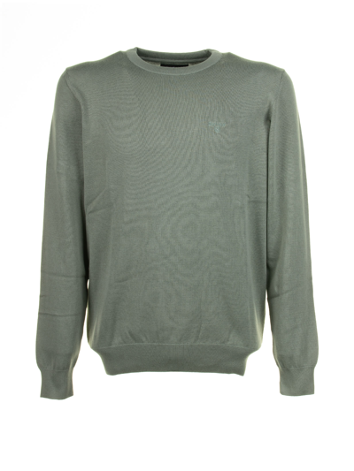 Barbour Green Crew Neck Sweater In Multicolour