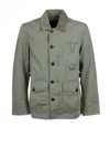Barbour Cotton Jacket With Pockets And Buttons In Agave