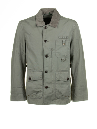 Barbour Cotton Jacket With Pockets And Buttons In Multicolour