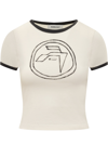 Ambush Emblem Print Cotton T-shirt In Tofu Tap Shoe