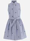 POLO RALPH LAUREN COTTON DRESS WITH ALL-OVER LOGO