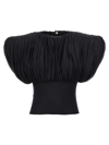 Rick Owens Tatlin Wide-shoulders Crop Top In Black