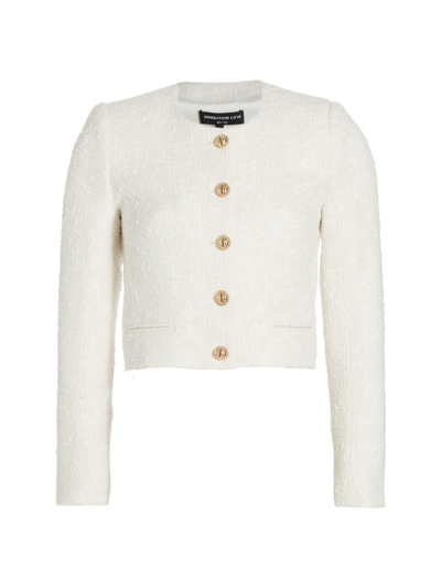 Generation Love Women's Yoonie Sequin Tweed Jacket In White