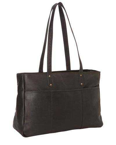 Le Donne Traveler Leather Tote In Black