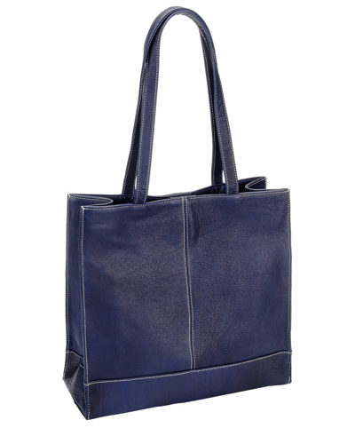 Le Donne Leather Everly Tote- Navy In Blue