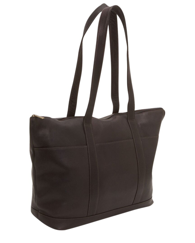 Le Donne Large Pocket Leather Tote In Brown