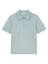 Sandro Men's Knitted Polo Shirt With Zip Collar In Sky Blue