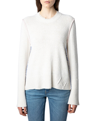 Zadig & Voltaire Louna Silk-blend Sweater In White