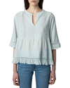 Zadig & Voltaire Tosea Cotton Blend Peplum Blouse