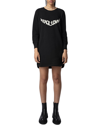 Zadig & Voltaire Zadig&voltaire Womens Noir Diaz Text-print Crewneck Cotton Mini Dress
