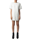 Zadig & Voltaire Riddy Cuir Froisse Textured Leather Tee Dress